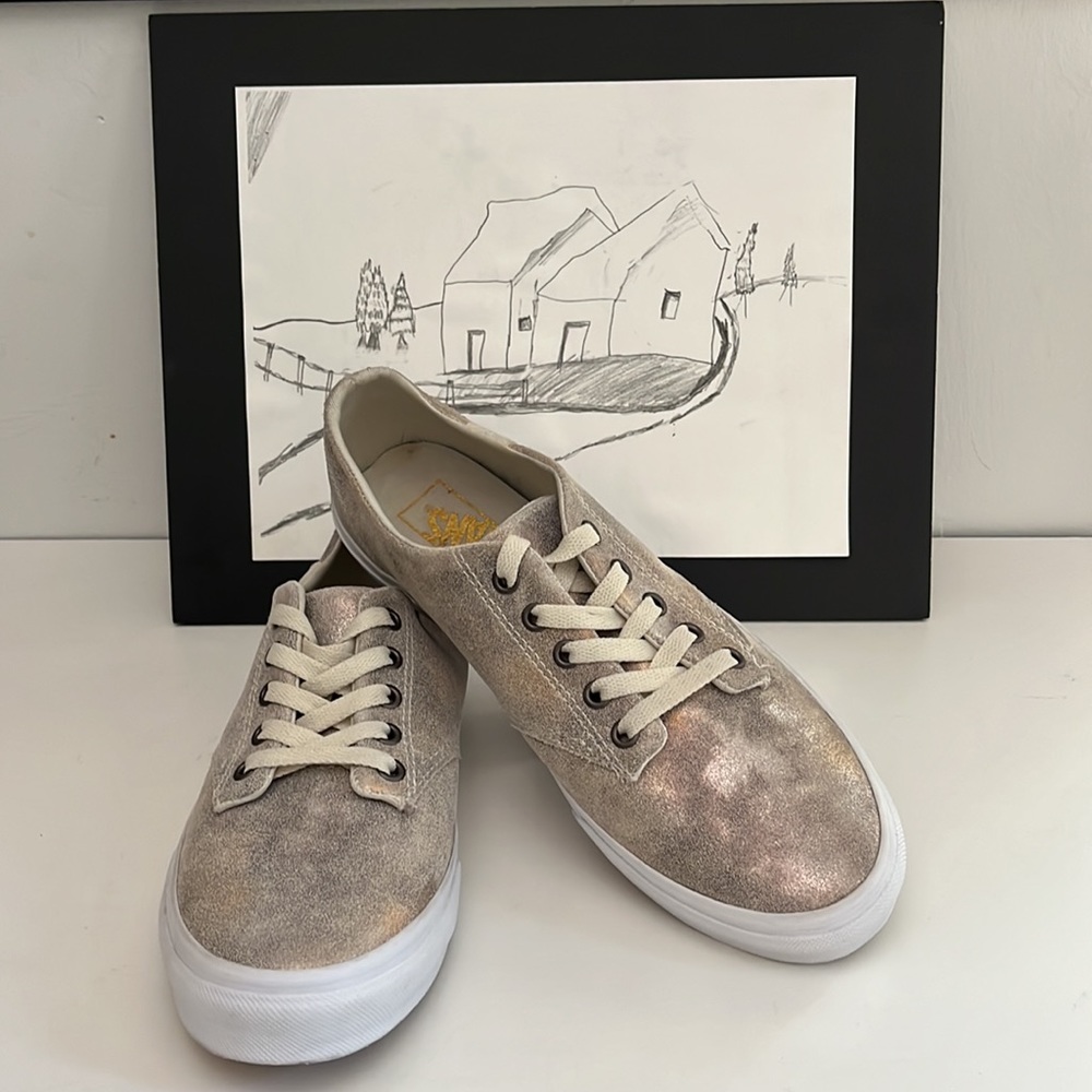 Vans Camden Stripe Metallic Galaxy Sparkle Fabric Sneakers Women’s Size 9.5